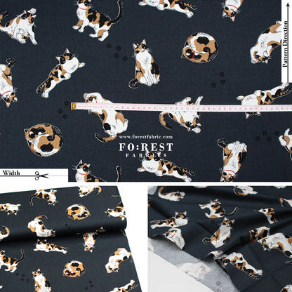 oxford - Calico Cats fabric - FO:REST Fabric 布恩堂Liberty fabrictana lawnjapanese fabricykk zipper