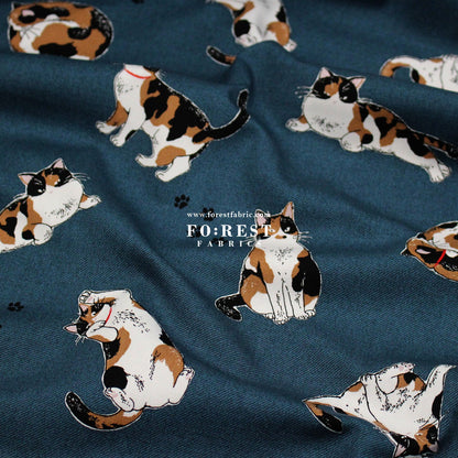 oxford - Calico Cats fabric - FO:REST Fabric 布恩堂Liberty fabrictana lawnjapanese fabricykk zipper
