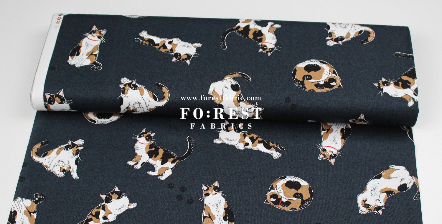 oxford - Calico Cats fabric - FO:REST Fabric 布恩堂Liberty fabrictana lawnjapanese fabricykk zipper