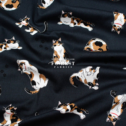 oxford - Calico Cats fabric - FO:REST Fabric 布恩堂Liberty fabrictana lawnjapanese fabricykk zipper