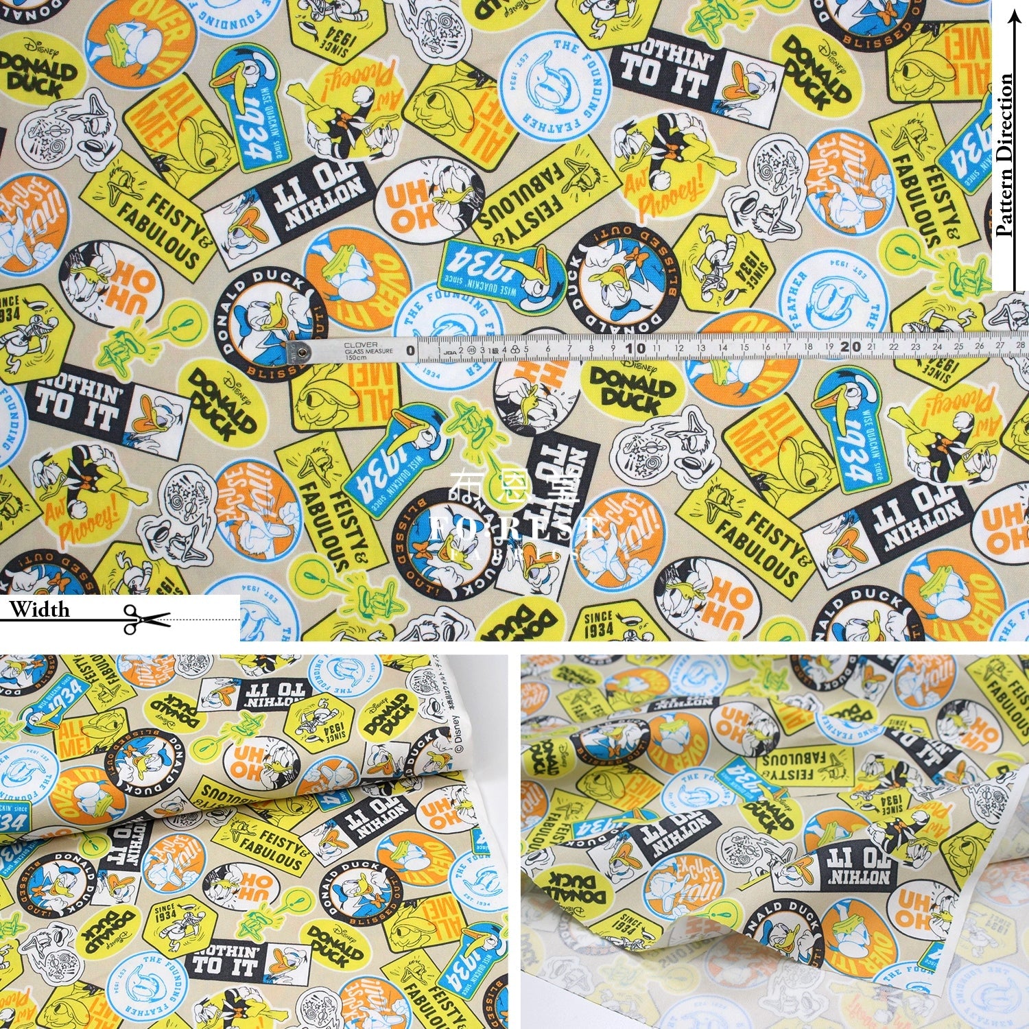 Oxford - Donald Duck Fabric Khaki
