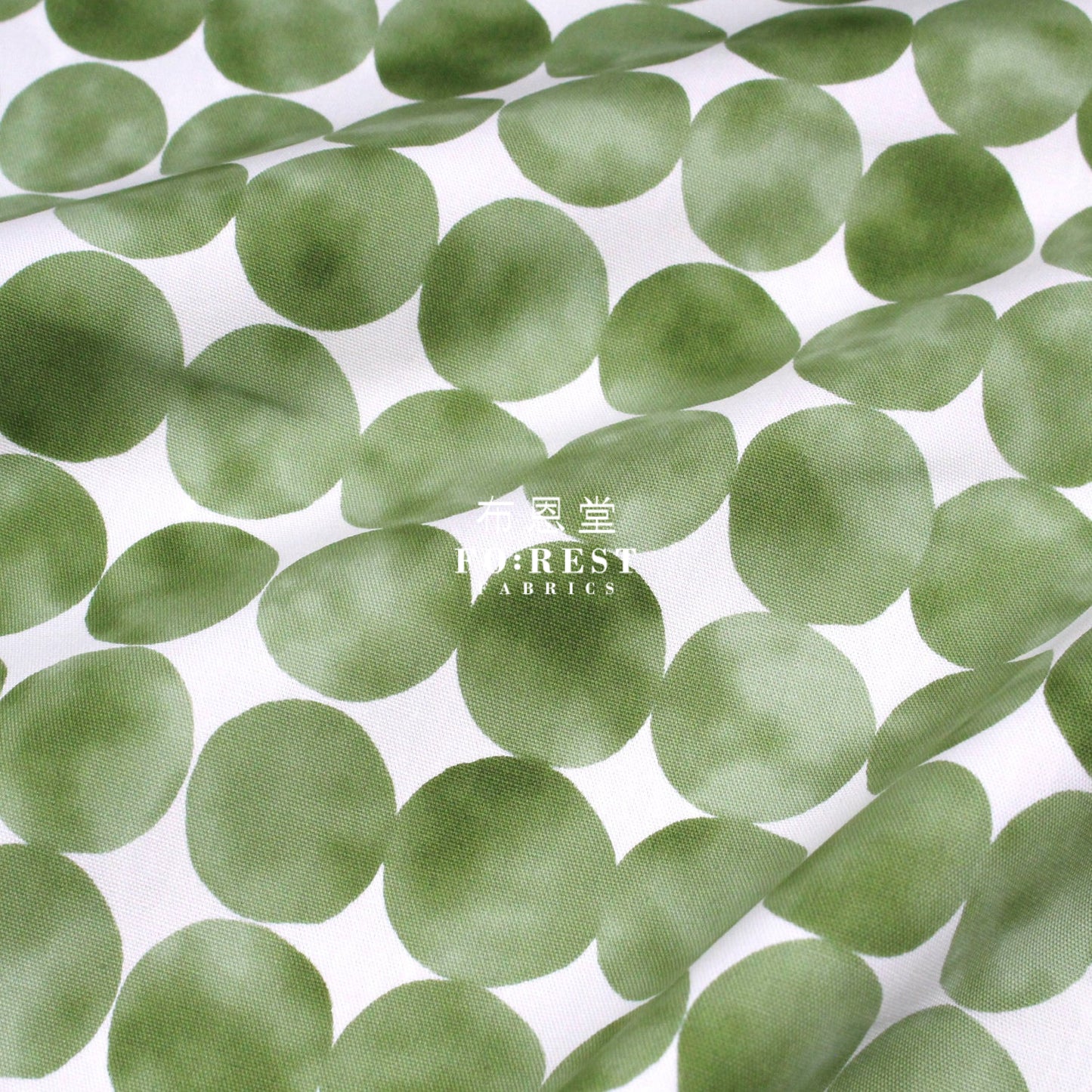 Oxford - Dot Circle Fabric Green Oxford