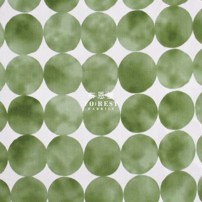 Oxford - Dot Circle Fabric Green Oxford