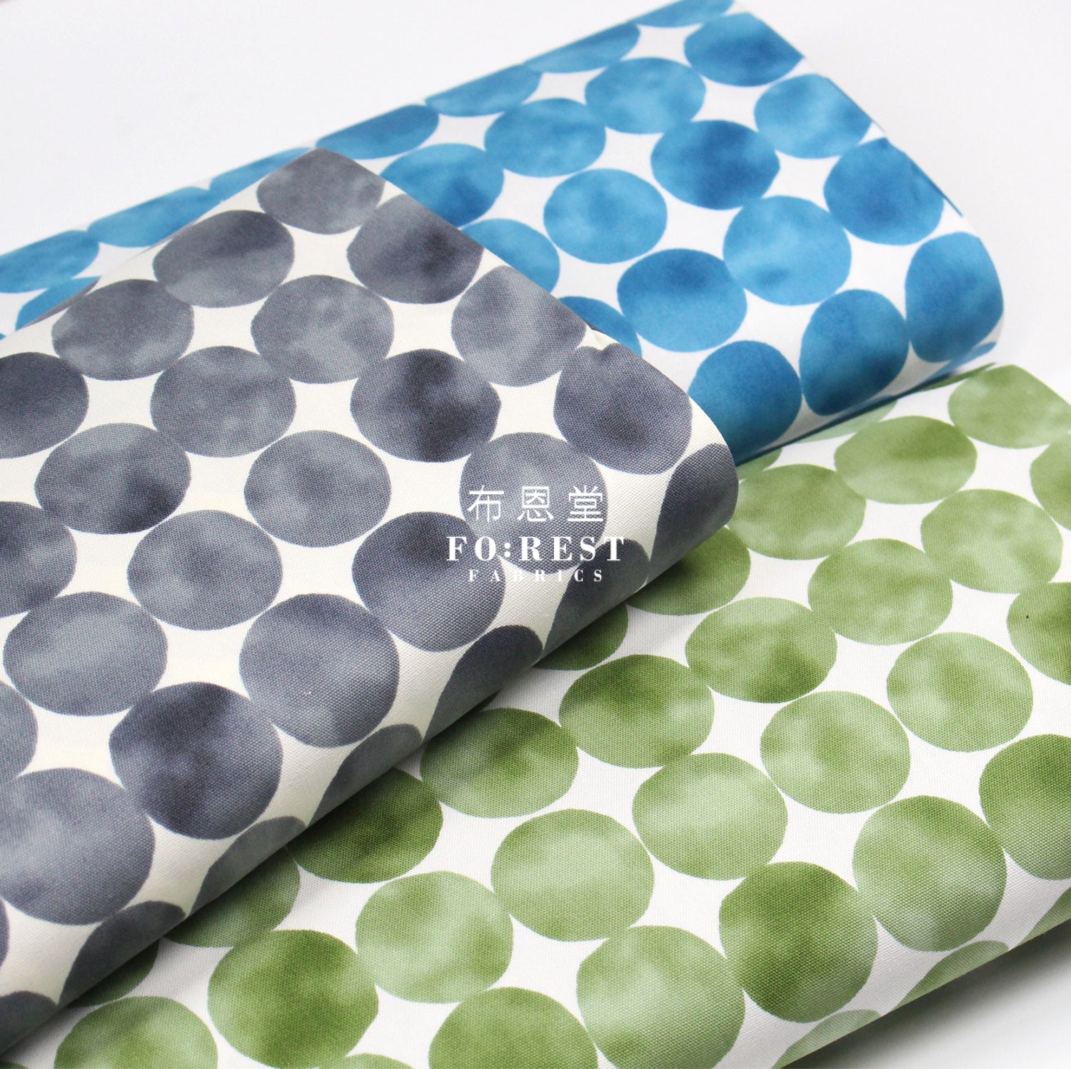 Oxford - Dot Circle Fabric Green Oxford