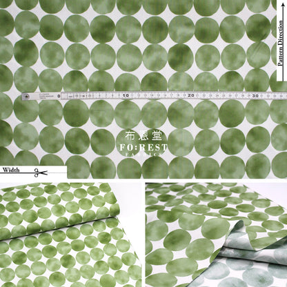 Oxford - Dot Circle Fabric Green Oxford