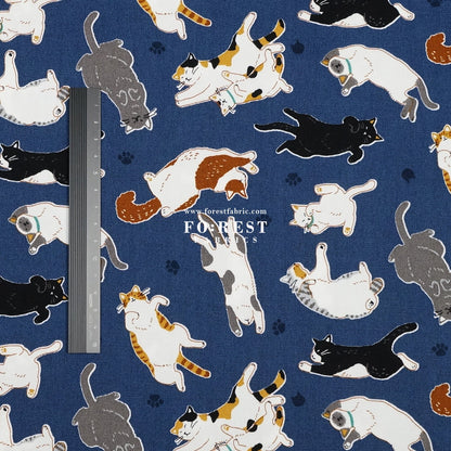 oxford - Lazy Cats fabric - FO:REST Fabric 布恩堂Liberty fabrictana lawnjapanese fabricykk zipper