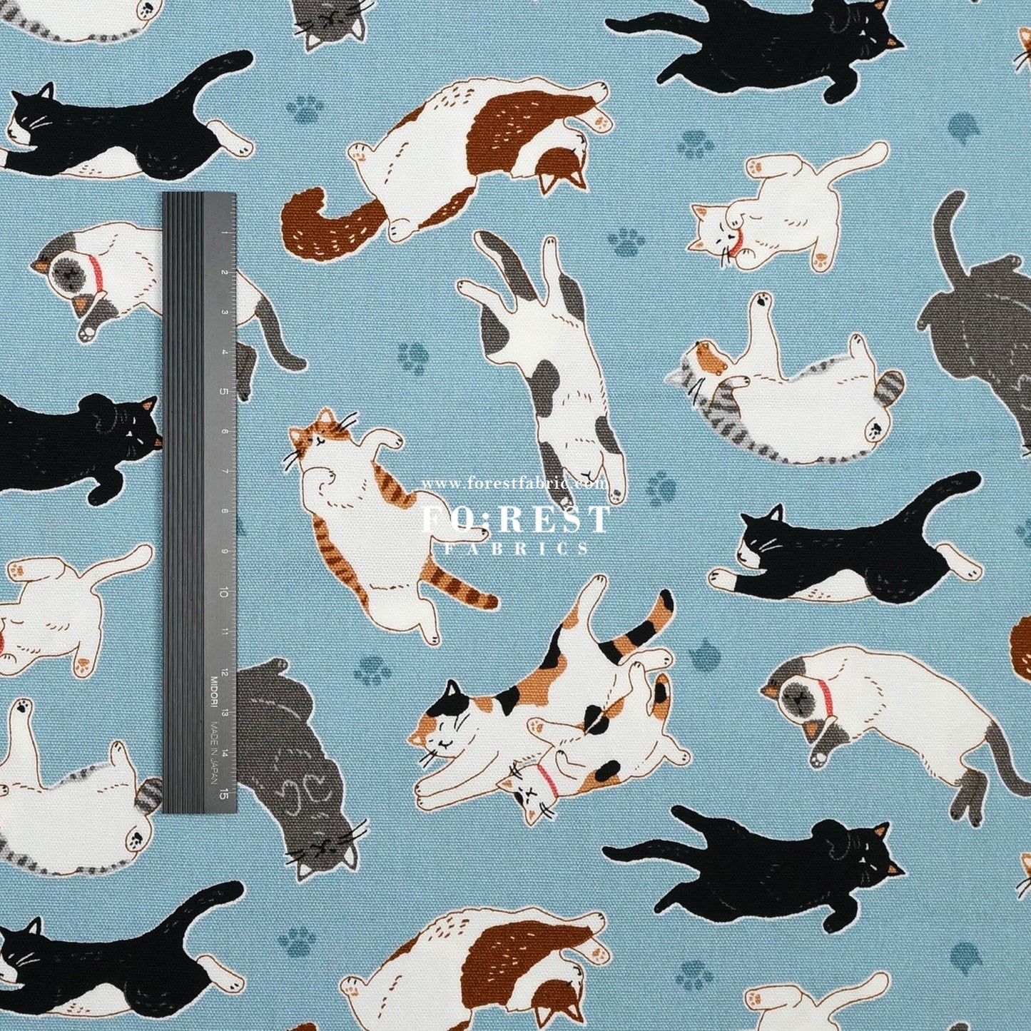 oxford - Lazy Cats fabric - FO:REST Fabric 布恩堂Liberty fabrictana lawnjapanese fabricykk zipper