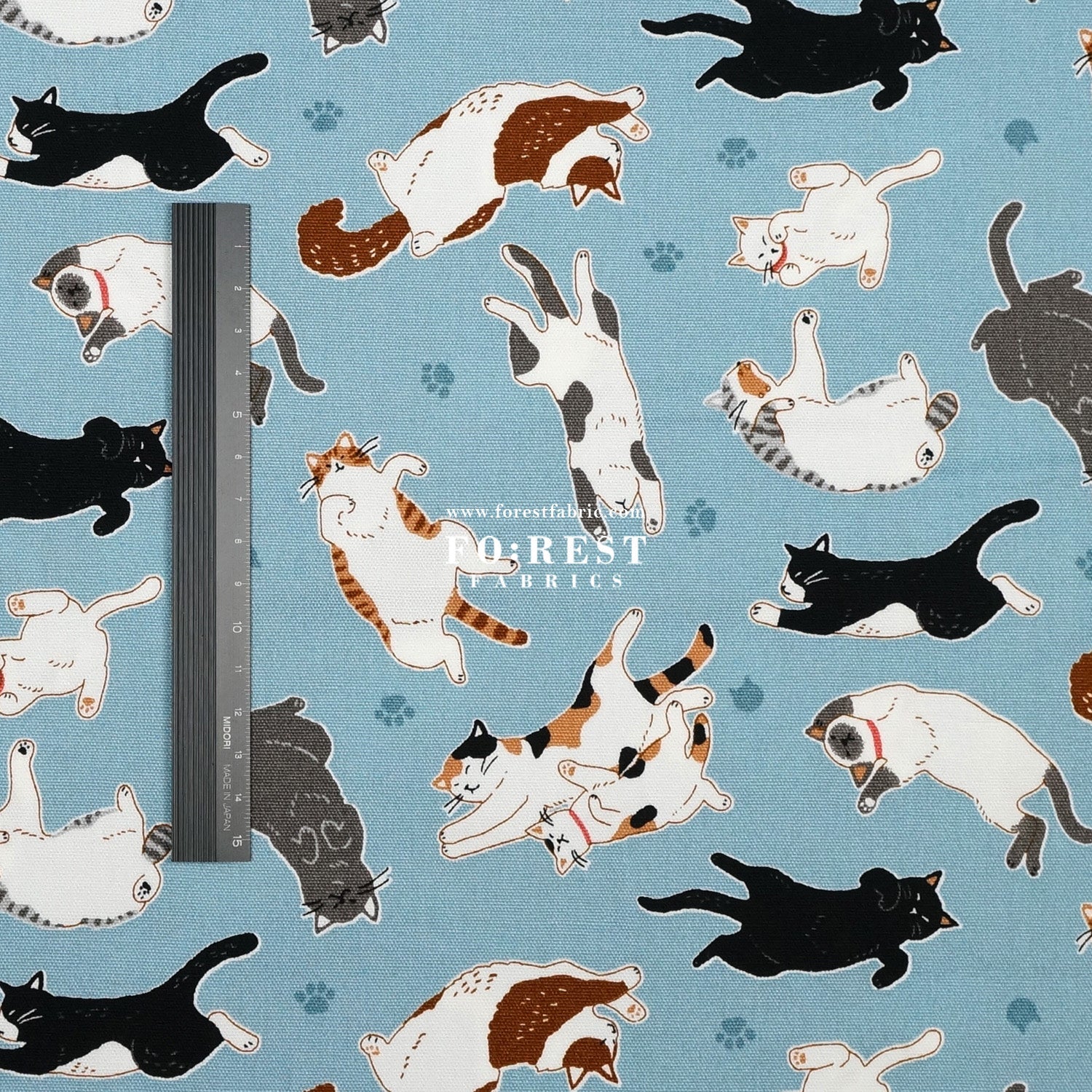 oxford - Lazy Cats fabric - FO:REST Fabric 布恩堂Liberty fabrictana lawnjapanese fabricykk zipper