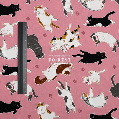 oxford - Lazy Cats fabric - FO:REST Fabric 布恩堂Liberty fabrictana lawnjapanese fabricykk zipper
