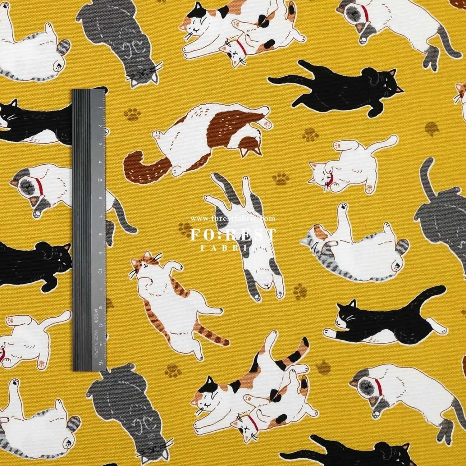 oxford - Lazy Cats fabric - FO:REST Fabric 布恩堂Liberty fabrictana lawnjapanese fabricykk zipper