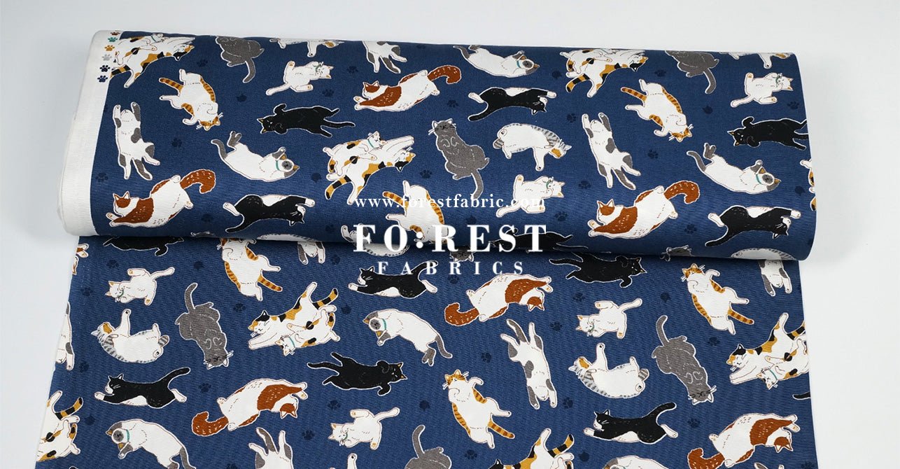 oxford - Lazy Cats fabric - FO:REST Fabric 布恩堂Liberty fabrictana lawnjapanese fabricykk zipper