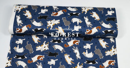 oxford - Lazy Cats fabric - FO:REST Fabric 布恩堂Liberty fabrictana lawnjapanese fabricykk zipper