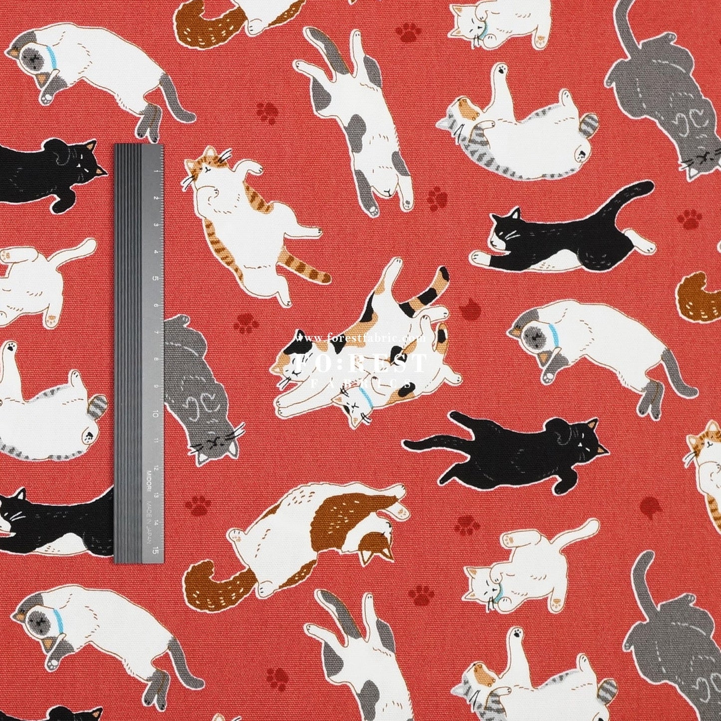 oxford - Lazy Cats fabric - FO:REST Fabric 布恩堂Liberty fabrictana lawnjapanese fabricykk zipper