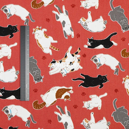 oxford - Lazy Cats fabric - FO:REST Fabric 布恩堂Liberty fabrictana lawnjapanese fabricykk zipper