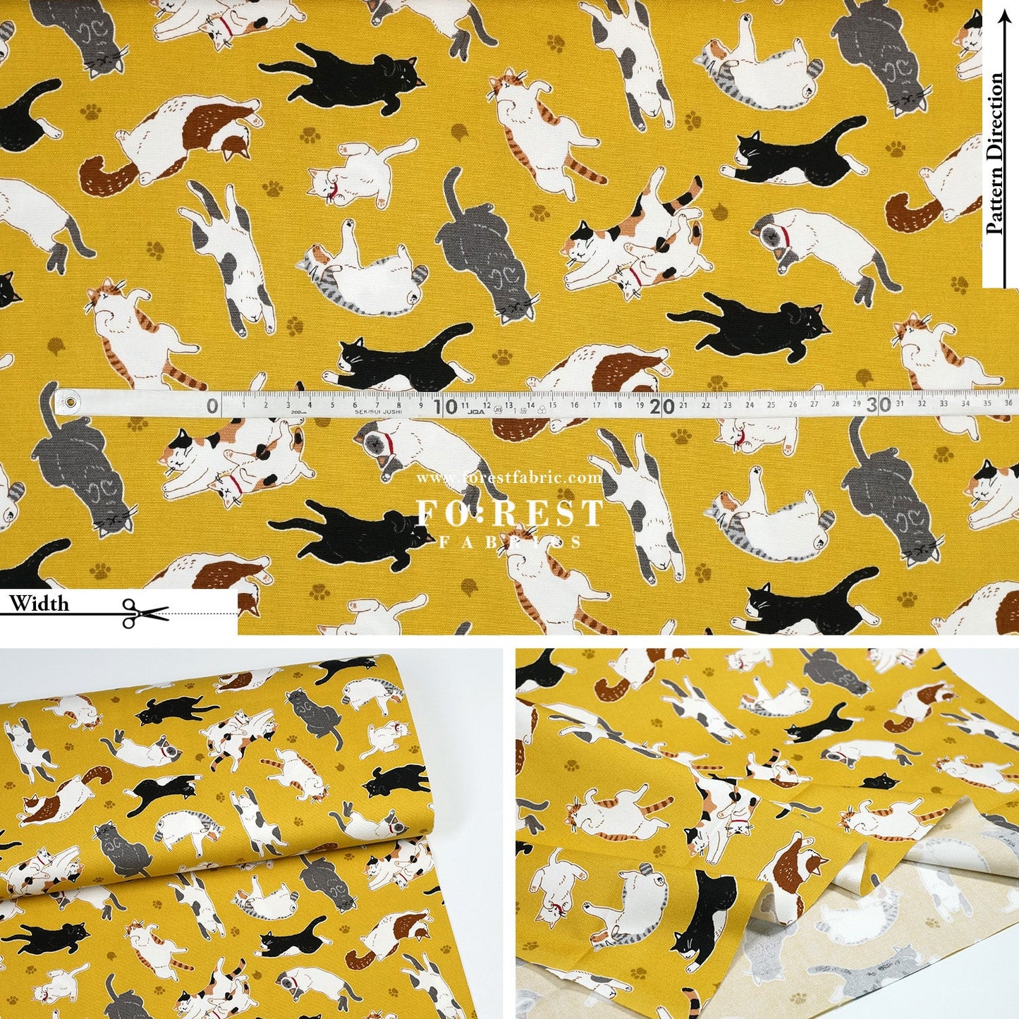 oxford - Lazy Cats fabric - FO:REST Fabric 布恩堂Liberty fabrictana lawnjapanese fabricykk zipper