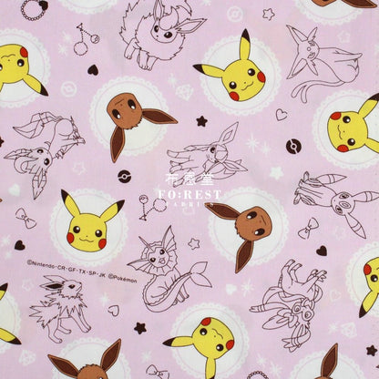 oxford - Pokemon Pikachu fabric PINK - FO:REST Fabric 布恩堂Liberty fabrictana lawnjapanese fabricykk zipper