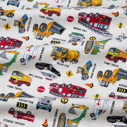 oxford - Rescue & Construction Vehicles fabric - FO:REST Fabric 布恩堂Liberty fabrictana lawnjapanese fabricykk zipper