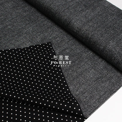 Oxford- Reversible Denim Dot Fabric Black Cotton
