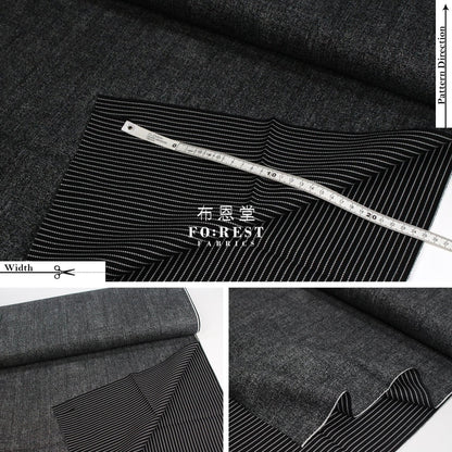 oxford - Reversible Denim strip fabric BLACK - FO:REST Fabric 布恩堂Liberty fabrictana lawnjapanese fabricykk zipper