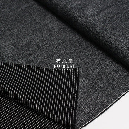 oxford - Reversible Denim strip fabric BLACK - FO:REST Fabric 布恩堂Liberty fabrictana lawnjapanese fabricykk zipper
