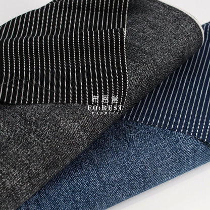 oxford - Reversible Denim strip fabric BLACK - FO:REST Fabric 布恩堂Liberty fabrictana lawnjapanese fabricykk zipper