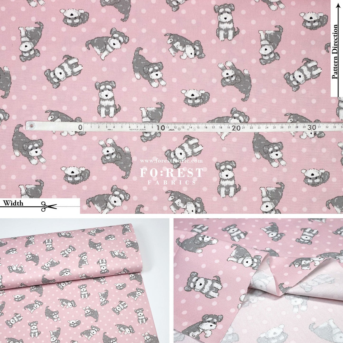 oxford - Schnauzer Dogs fabric - FO:REST Fabric 布恩堂Liberty fabrictana lawnjapanese fabricykk zipper