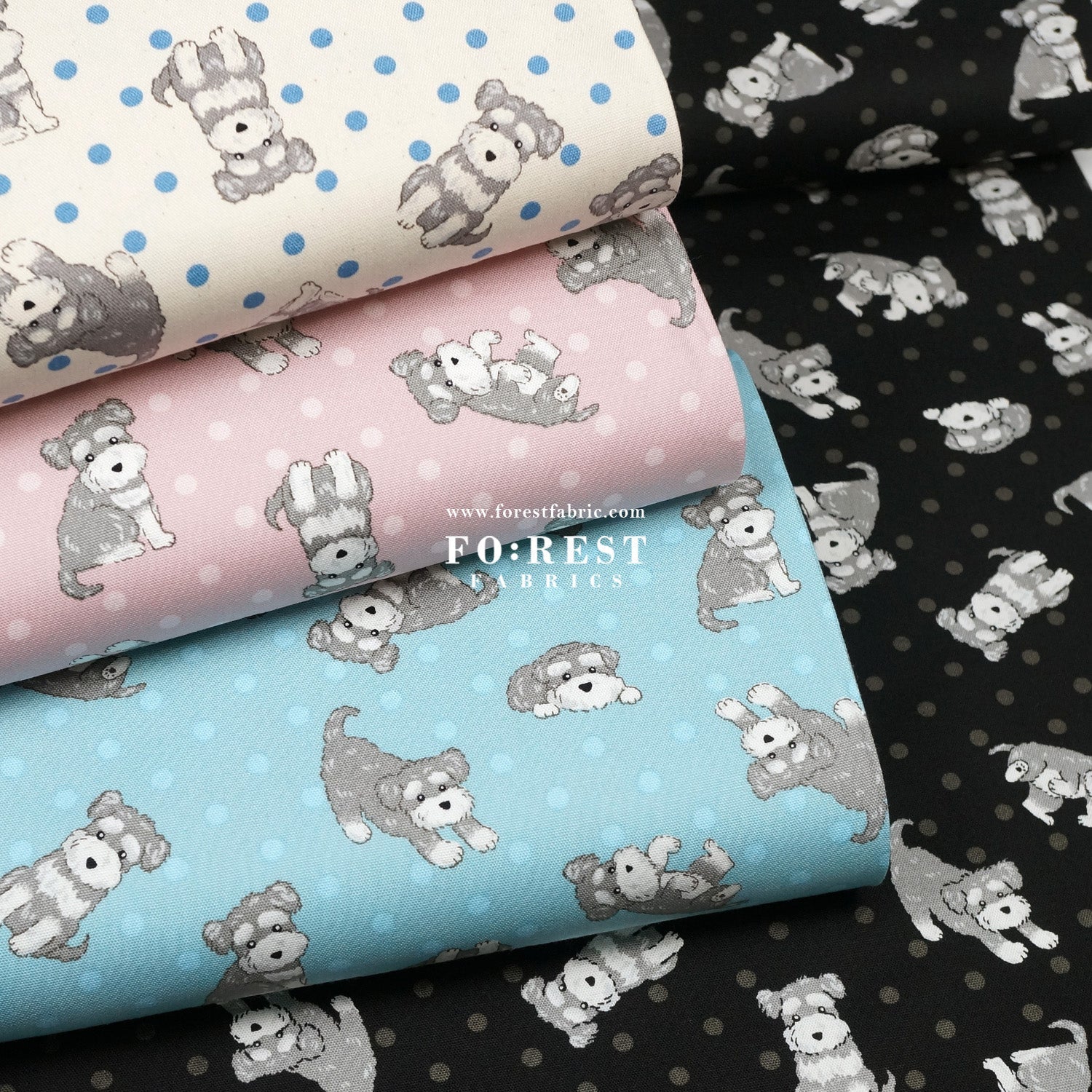 oxford - Schnauzer Dogs fabric - FO:REST Fabric 布恩堂Liberty fabrictana lawnjapanese fabricykk zipper