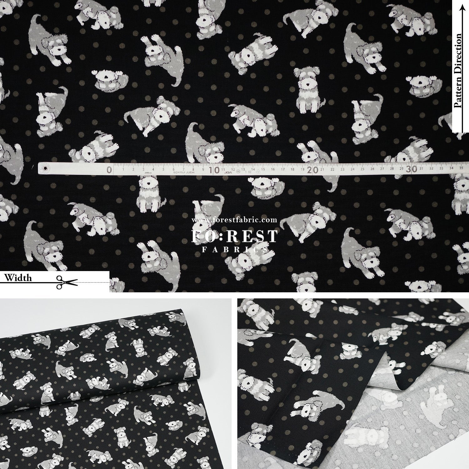 oxford - Schnauzer Dogs fabric - FO:REST Fabric 布恩堂Liberty fabrictana lawnjapanese fabricykk zipper