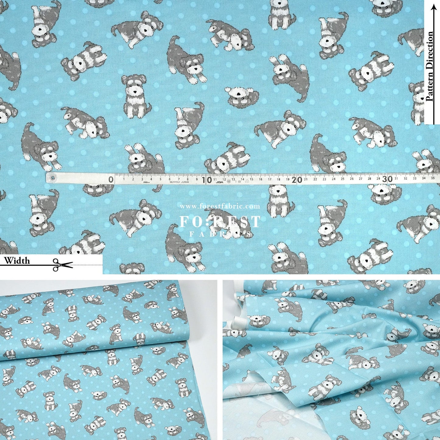 oxford - Schnauzer Dogs fabric - FO:REST Fabric 布恩堂Liberty fabrictana lawnjapanese fabricykk zipper