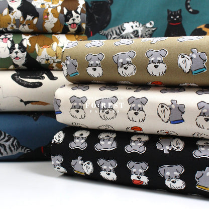 Oxford - Schnauzer fabric Khaki - FO:REST Fabric 布恩堂Liberty fabrictana lawnjapanese fabricykk zipper