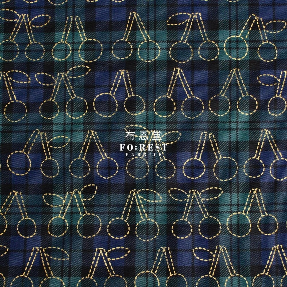 oxford - Tartan cherry with metallic fabric Green - FO:REST Fabric 布恩堂Liberty fabrictana lawnjapanese fabricykk zipper