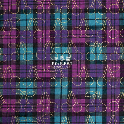 oxford - Tartan cherry with metallic fabric PURPLE - FO:REST Fabric 布恩堂Liberty fabrictana lawnjapanese fabricykk zipper