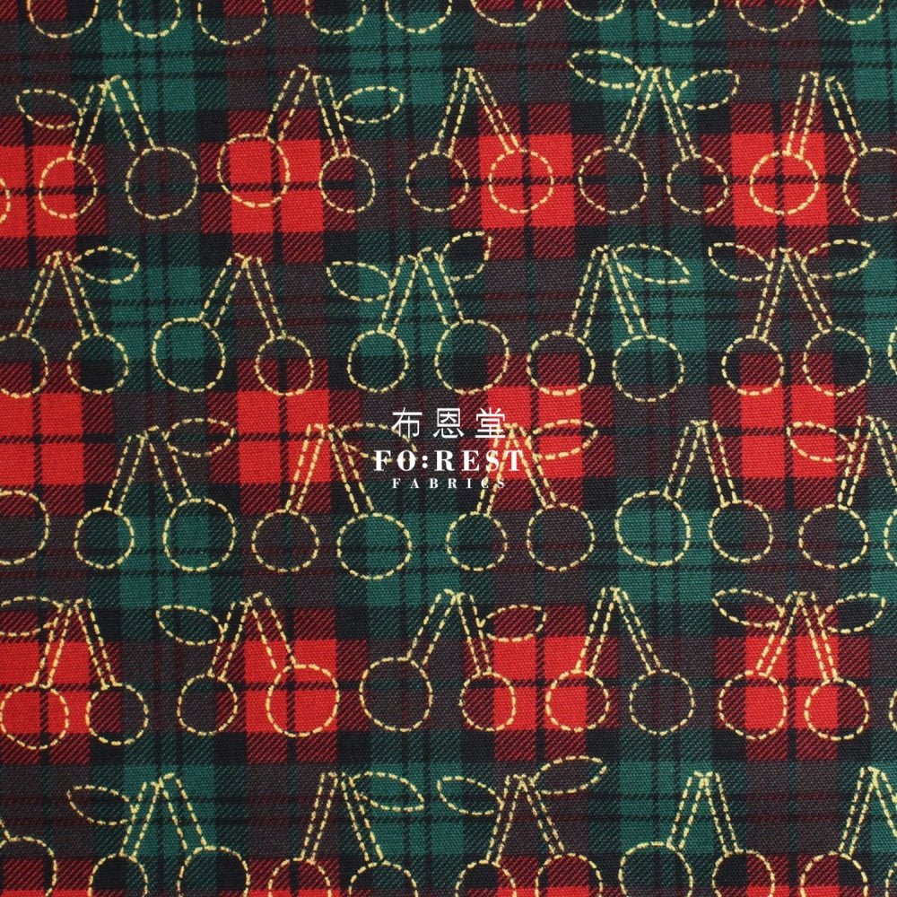 oxford - Tartan cherry with metallic fabric RED - FO:REST Fabric 布恩堂Liberty fabrictana lawnjapanese fabricykk zipper