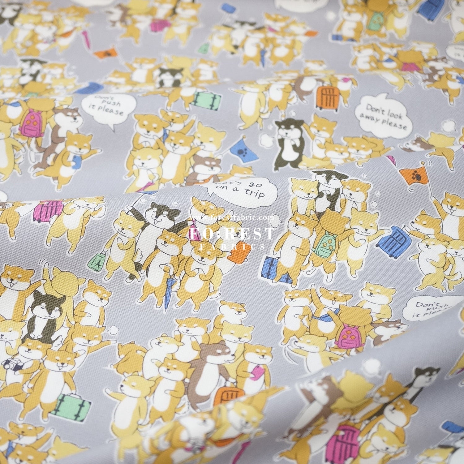 oxford - Travel Shiba Inu Dogs fabric - FO:REST Fabric 布恩堂Liberty fabrictana lawnjapanese fabricykk zipper