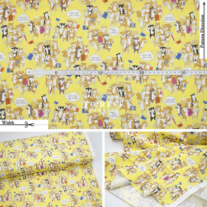 oxford - Travel Shiba Inu Dogs fabric - FO:REST Fabric 布恩堂Liberty fabrictana lawnjapanese fabricykk zipper