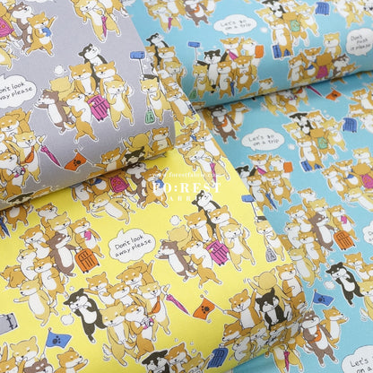 oxford - Travel Shiba Inu Dogs fabric - FO:REST Fabric 布恩堂Liberty fabrictana lawnjapanese fabricykk zipper