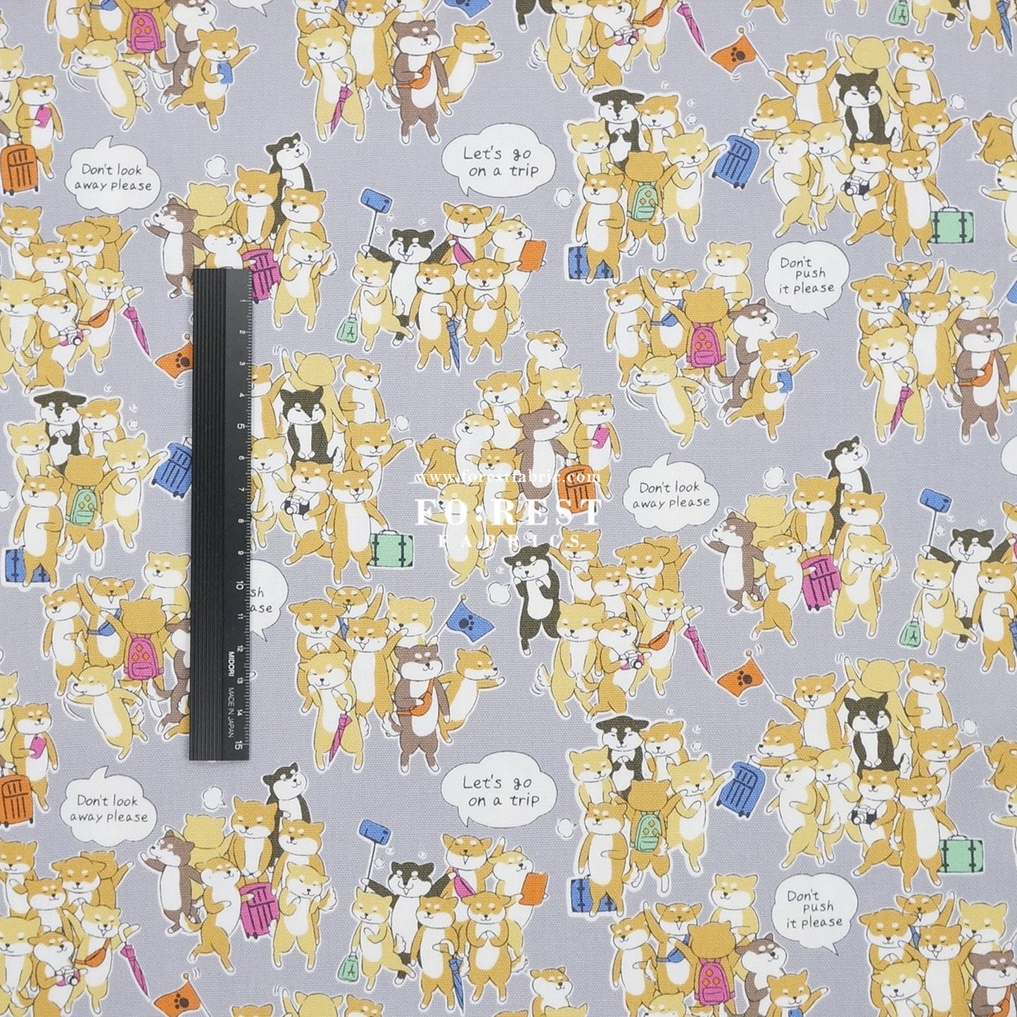 oxford - Travel Shiba Inu Dogs fabric - FO:REST Fabric 布恩堂Liberty fabrictana lawnjapanese fabricykk zipper