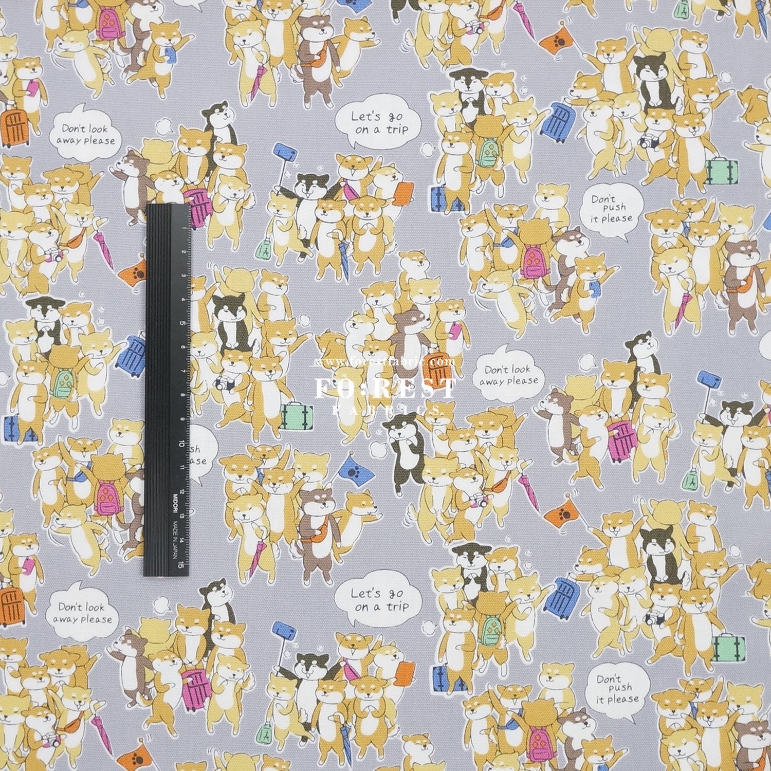 oxford - Travel Shiba Inu Dogs fabric - FO:REST Fabric 布恩堂Liberty fabrictana lawnjapanese fabricykk zipper