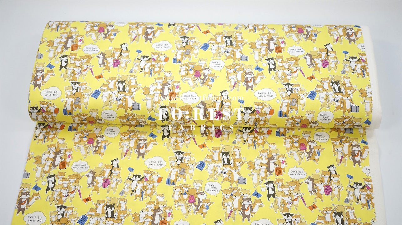 oxford - Travel Shiba Inu Dogs fabric - FO:REST Fabric 布恩堂Liberty fabrictana lawnjapanese fabricykk zipper