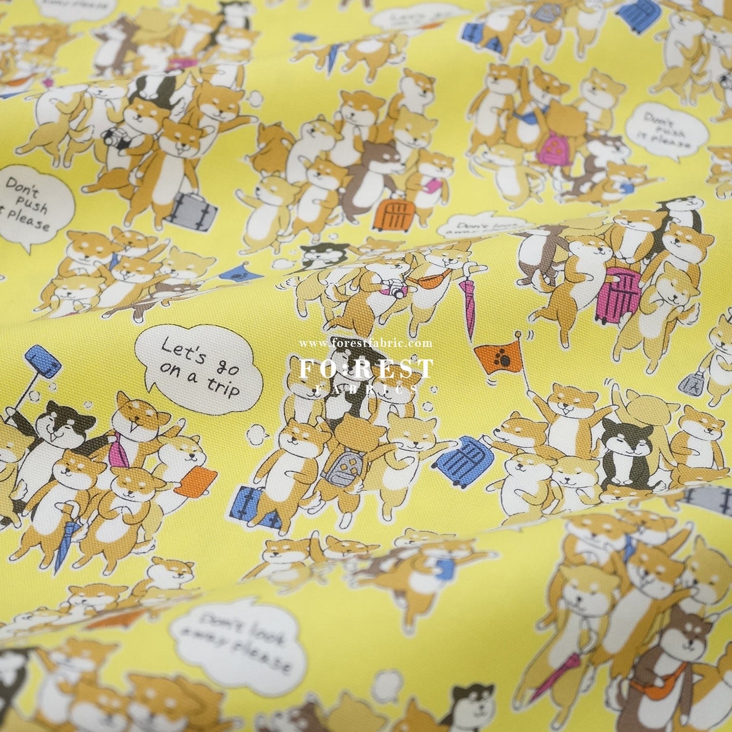 oxford - Travel Shiba Inu Dogs fabric - FO:REST Fabric 布恩堂Liberty fabrictana lawnjapanese fabricykk zipper