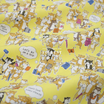 oxford - Travel Shiba Inu Dogs fabric - FO:REST Fabric 布恩堂Liberty fabrictana lawnjapanese fabricykk zipper