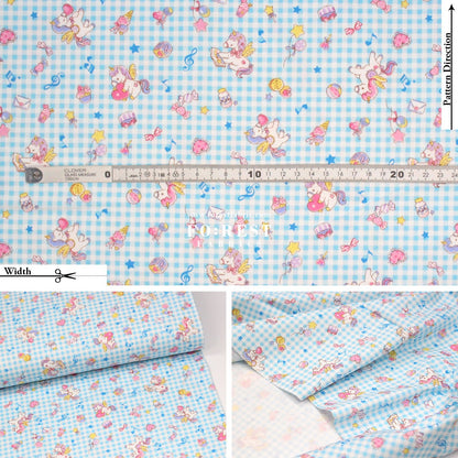 Oxford - Unicorn Check fabric Blue - FO:REST Fabric 布恩堂Liberty fabrictana lawnjapanese fabricykk zipper