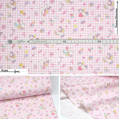 Oxford - Unicorn Check fabric Pink - FO:REST Fabric 布恩堂Liberty fabrictana lawnjapanese fabricykk zipper