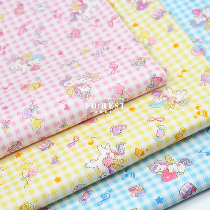 Oxford - Unicorn Check fabric Yellow - FO:REST Fabric 布恩堂Liberty fabrictana lawnjapanese fabricykk zipper
