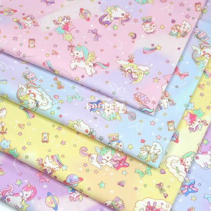 Oxford - Unicorn dream fabric Blue - FO:REST Fabric 布恩堂Liberty fabrictana lawnjapanese fabricykk zipper