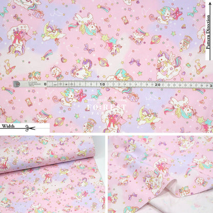 Oxford - Unicorn dream fabric Pink - FO:REST Fabric 布恩堂Liberty fabrictana lawnjapanese fabricykk zipper