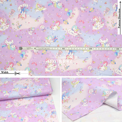 Oxford - Unicorn dream fabric Purple - FO:REST Fabric 布恩堂Liberty fabrictana lawnjapanese fabricykk zipper