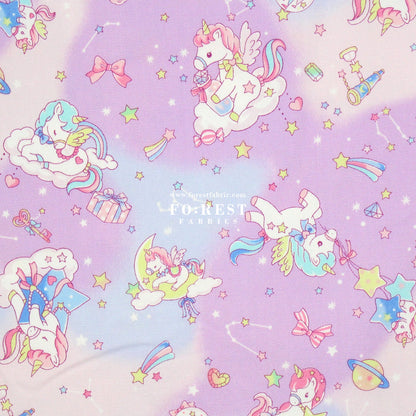 Oxford - Unicorn dream fabric Purple - FO:REST Fabric 布恩堂Liberty fabrictana lawnjapanese fabricykk zipper