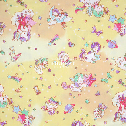 Oxford - Unicorn dream fabric Yellow - FO:REST Fabric 布恩堂Liberty fabrictana lawnjapanese fabricykk zipper