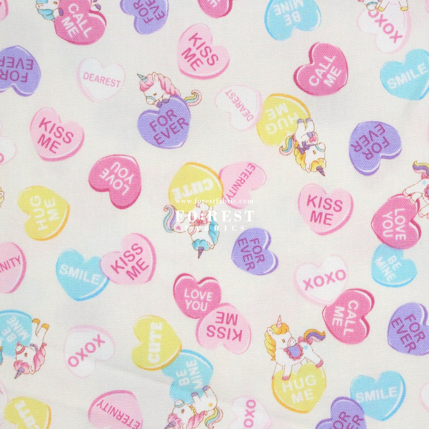 Oxford - Unicorn Heart fabric Milky - FO:REST Fabric 布恩堂Liberty fabrictana lawnjapanese fabricykk zipper